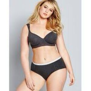 NATURALLY CLOSE FULL COVERAGE BRA & PANTY SET 44DD - GRAY (NEW WITH TAGS)